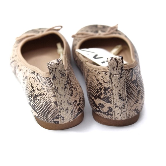 Zara NWT Snake Effect Print Ballerina Flats with Bow 4 36 Kids + Petite Feet - Picture 9 of 11